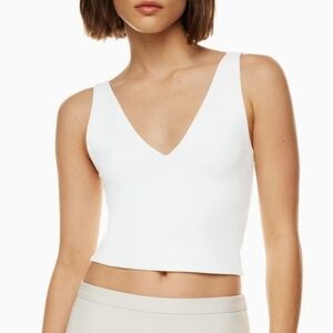 Aritzia Babaton Contour V Neck Tank Top Size Small White